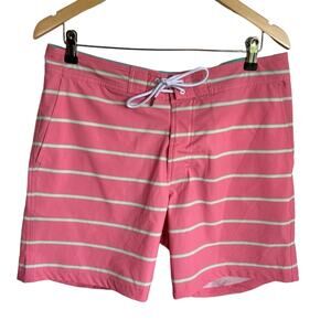 Bonobos Men’s Pink and White Striped Swim Trunks
